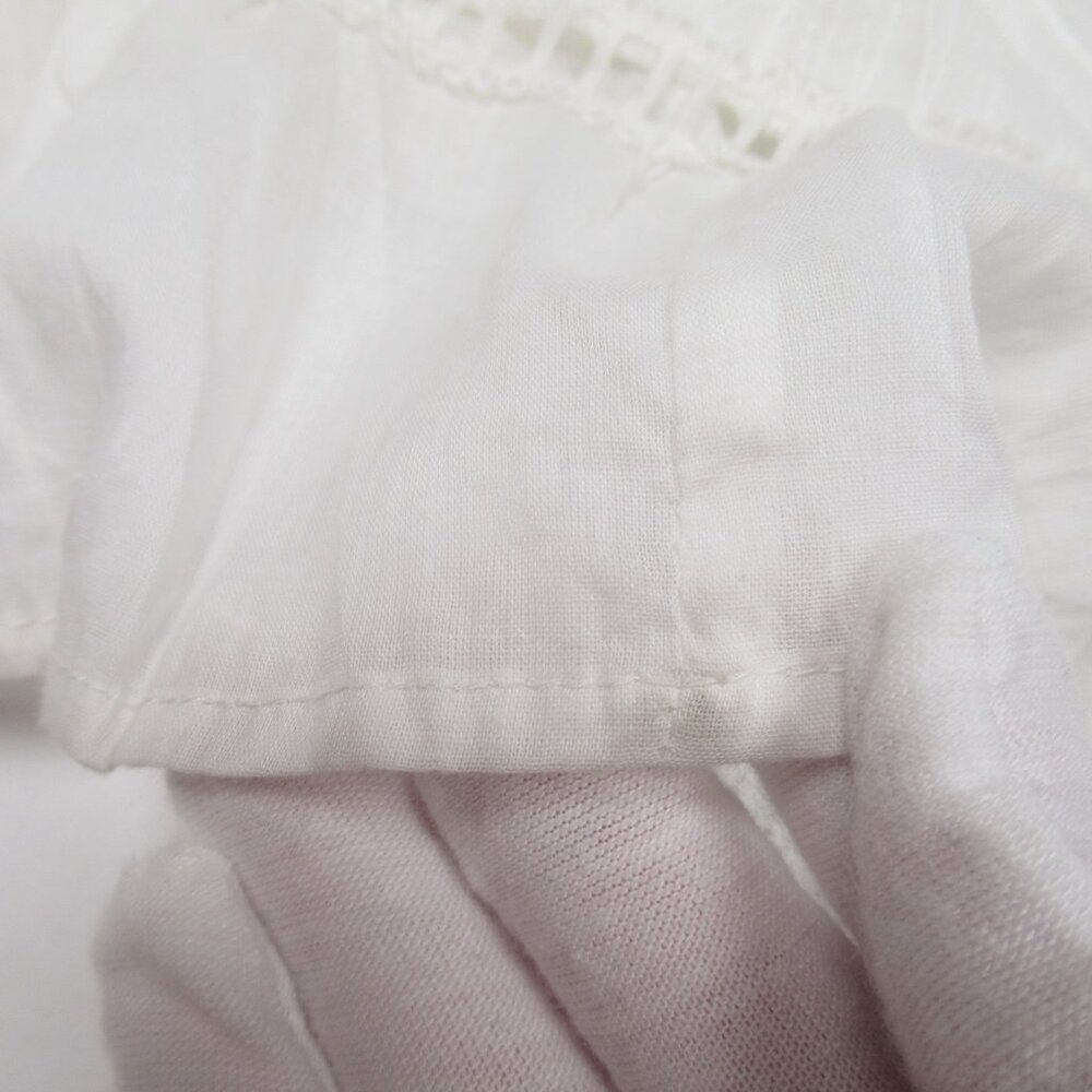 Anthropologie Forever That Girl Tie-Back Ruffled Eyelet Dress White - Medium - Picture 12 of 13